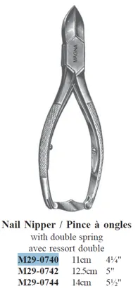 [M29-0744] ALMEDIC® Nail nipper with double spring, 14 cm (5½")